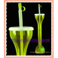 green and yellow Plastic led yard cup slushie cup with led